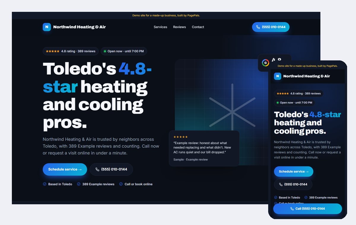 Heating and cooling demo site